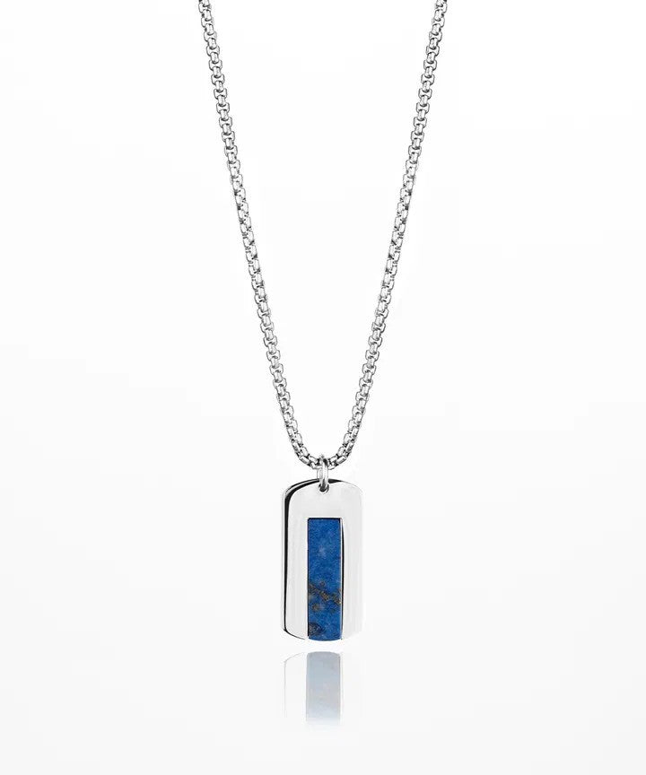 Pig & Hen | Le collier "Dogtag" - Lapis Lazuli/ Argent