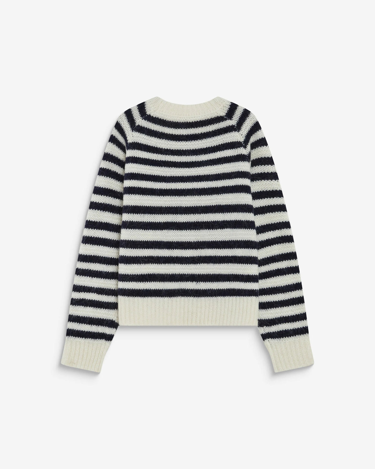 GRACE & MILA | Pull en maille mélangée d’alpaga à rayures beige 'Aimond' | Marine
