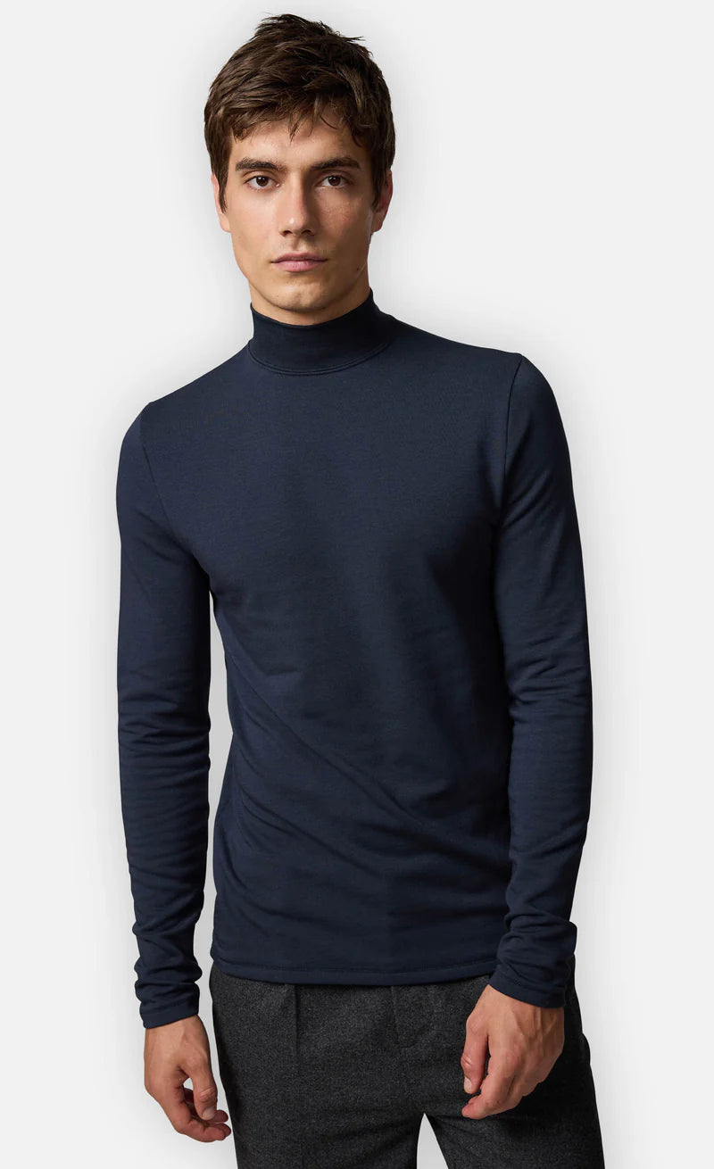 Kiefermann | Sweat-shirt à col montant- Bleu marine