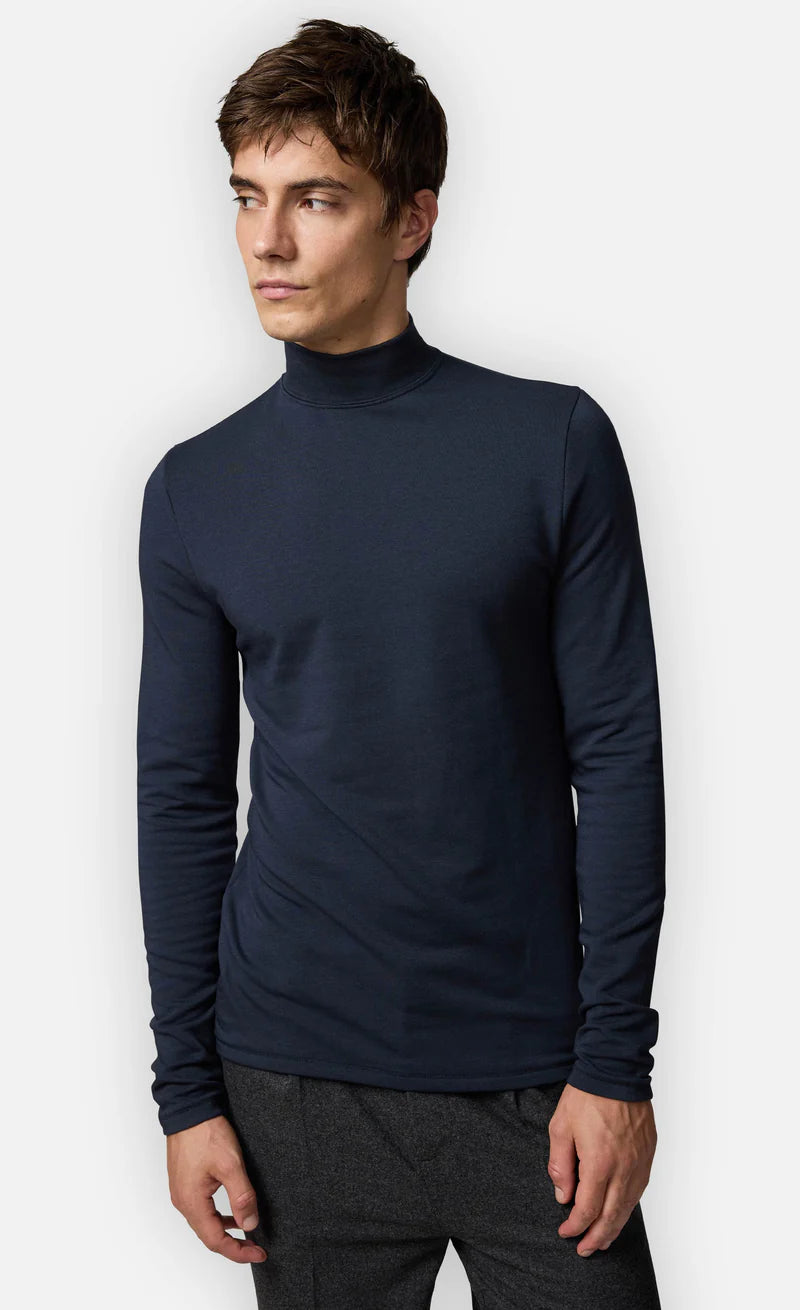 Kiefermann | Sweat-shirt à col montant- Bleu marine