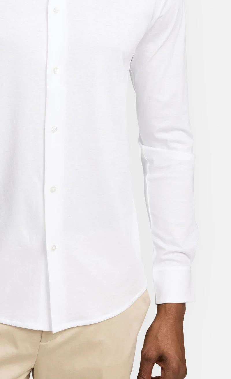 Kiefermann | Chemise en jersey de coton mercerisé- Blanche