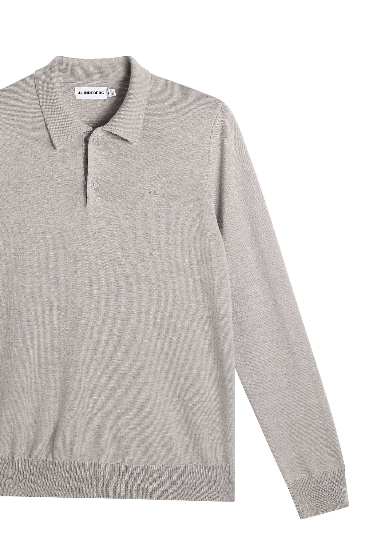 J.Lindeberg | Polo en laine mérinos tricotée Kai - Gris clair