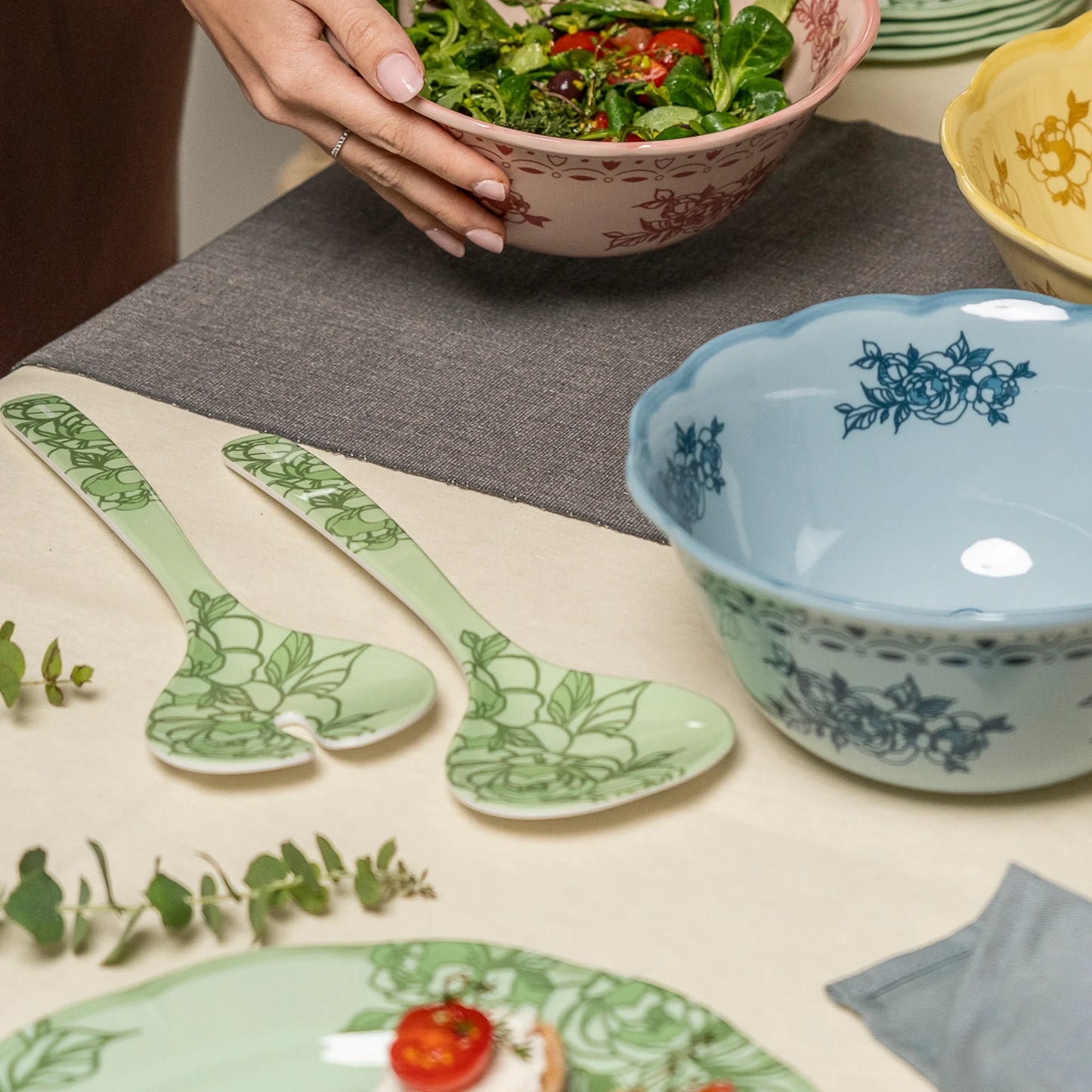COUVERTS À SALADE "JOSEPHINE" - Vert