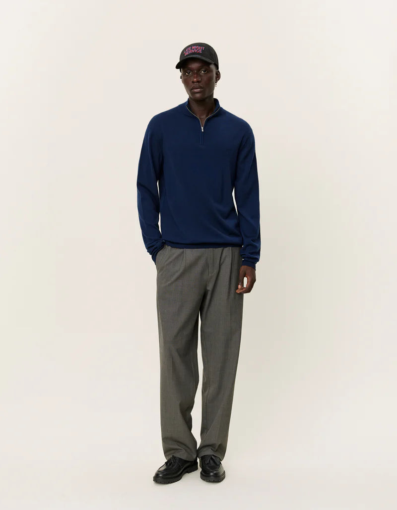 Les Deux | Pull demi-zip "Greyson" - Bleu Marine