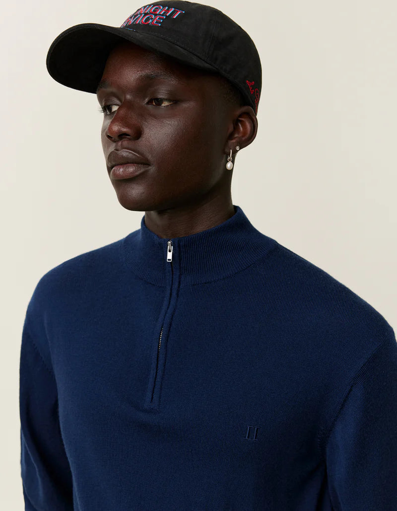 Les Deux | Pull demi-zip "Greyson" - Bleu Marine