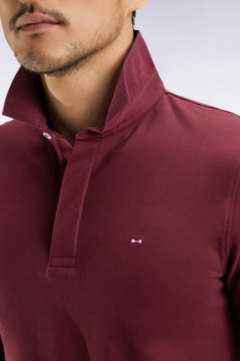 Eden Park | Polo à manches longues - Rouge vin