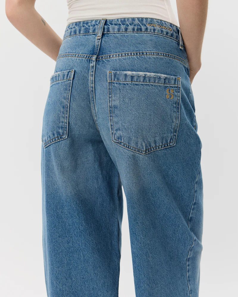 SOFIE SCHNOOR | Jeans coupe ballon "HAVANA"- Bleu denim