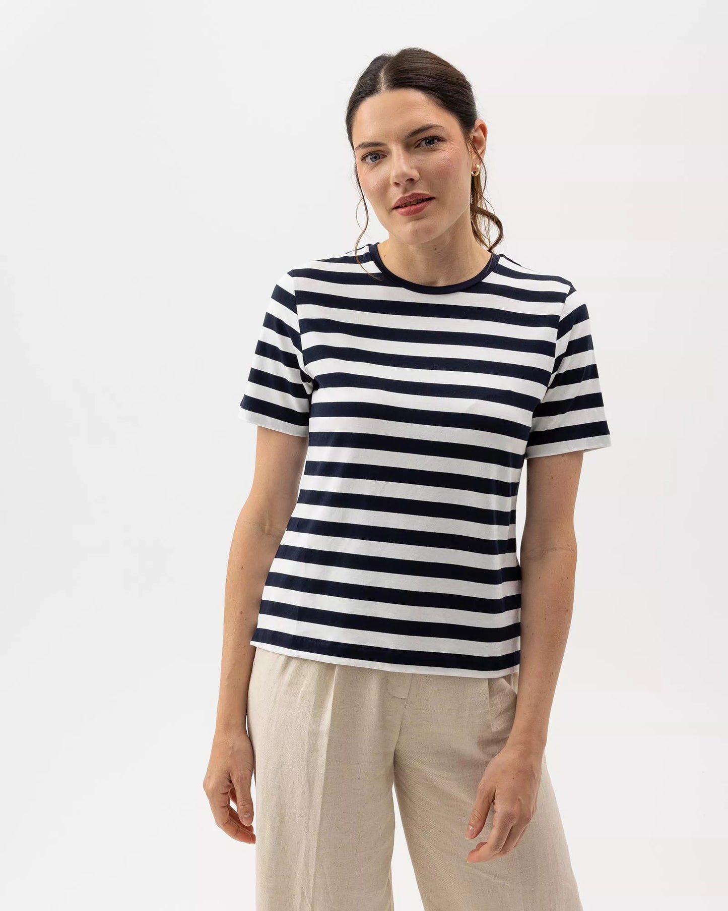 HOLEBROOK | T-shirt "JENNIE" - Blanc/bleu