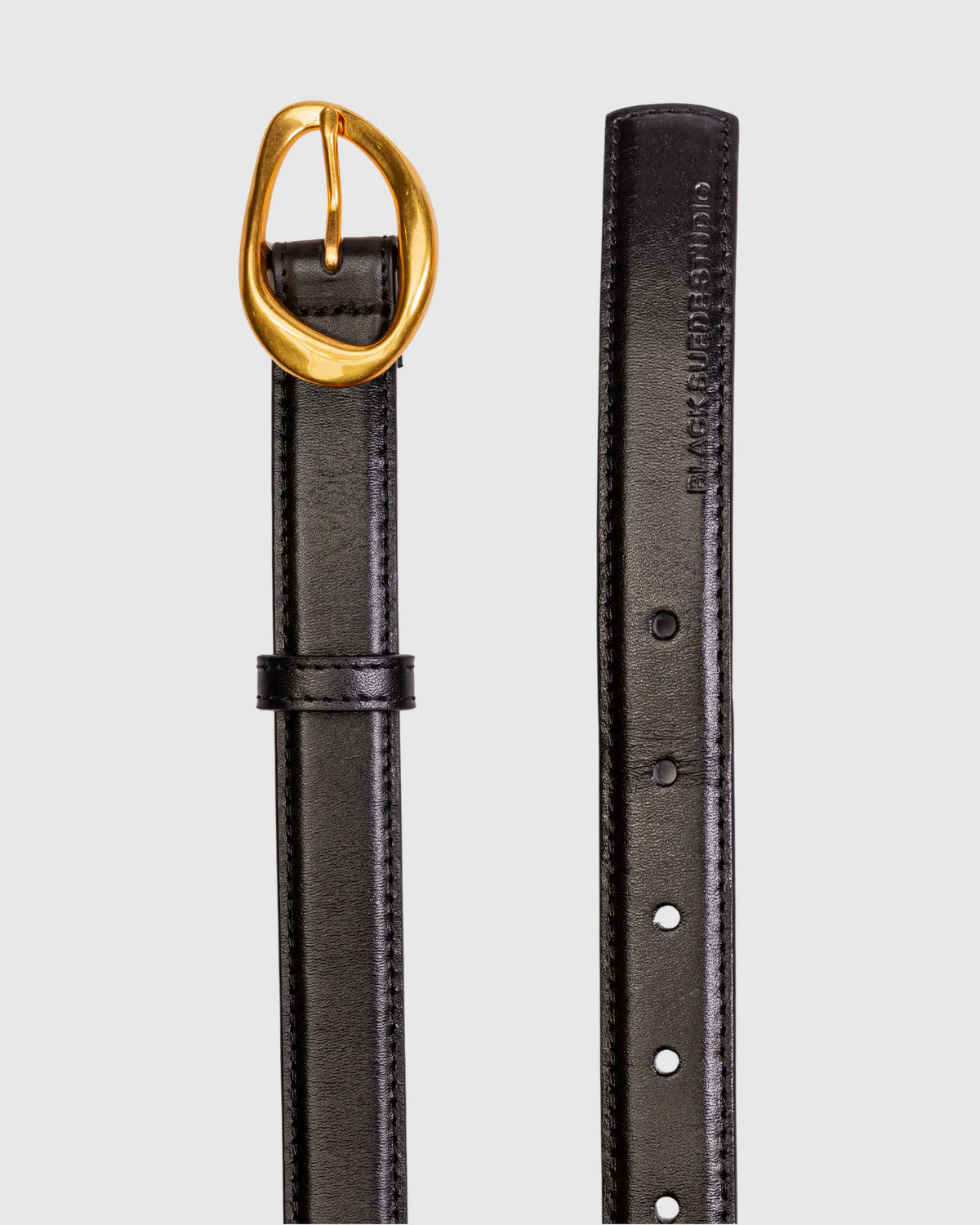 Black Suede Studio | Ceinture en cuir "Iconic Belt" - Noir et Or
