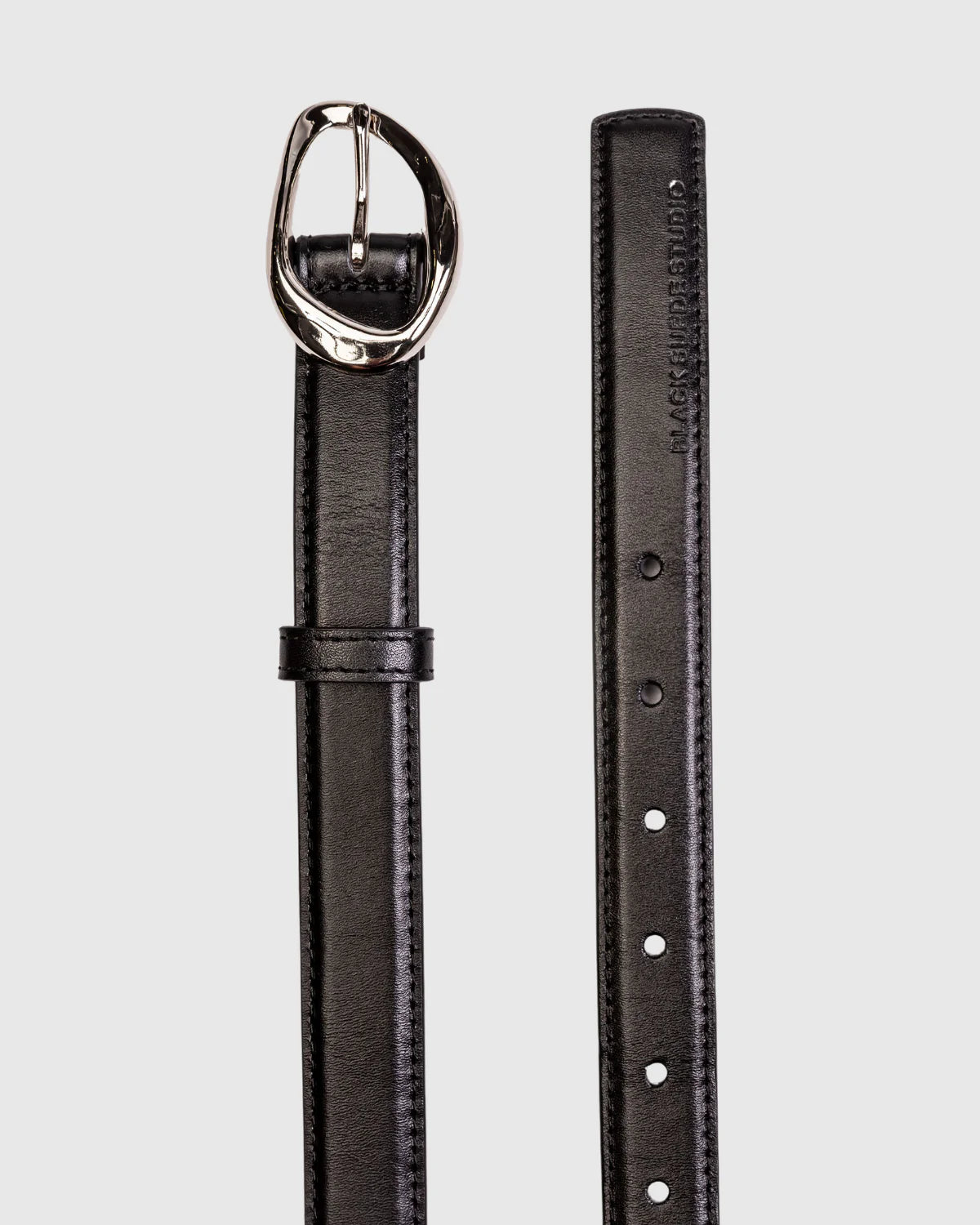 Black Suede Studio | Ceinture en cuir "Iconic Belt" - Noir et Argent
