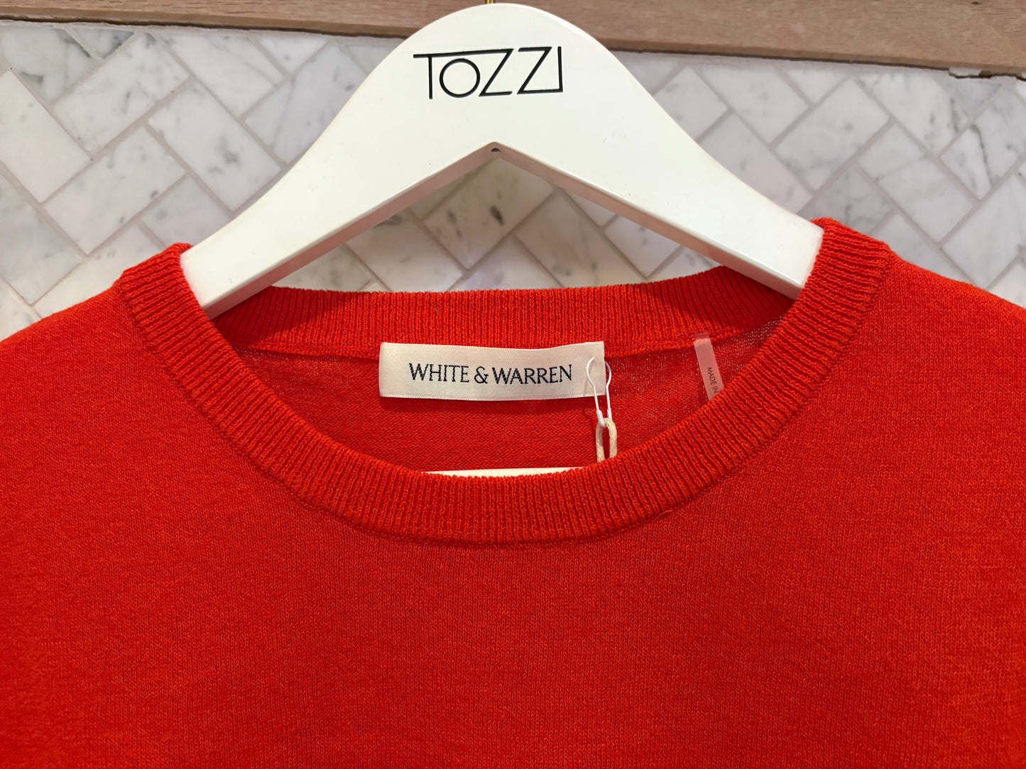 White & Warren | Veste en coton/ lin -Rouge