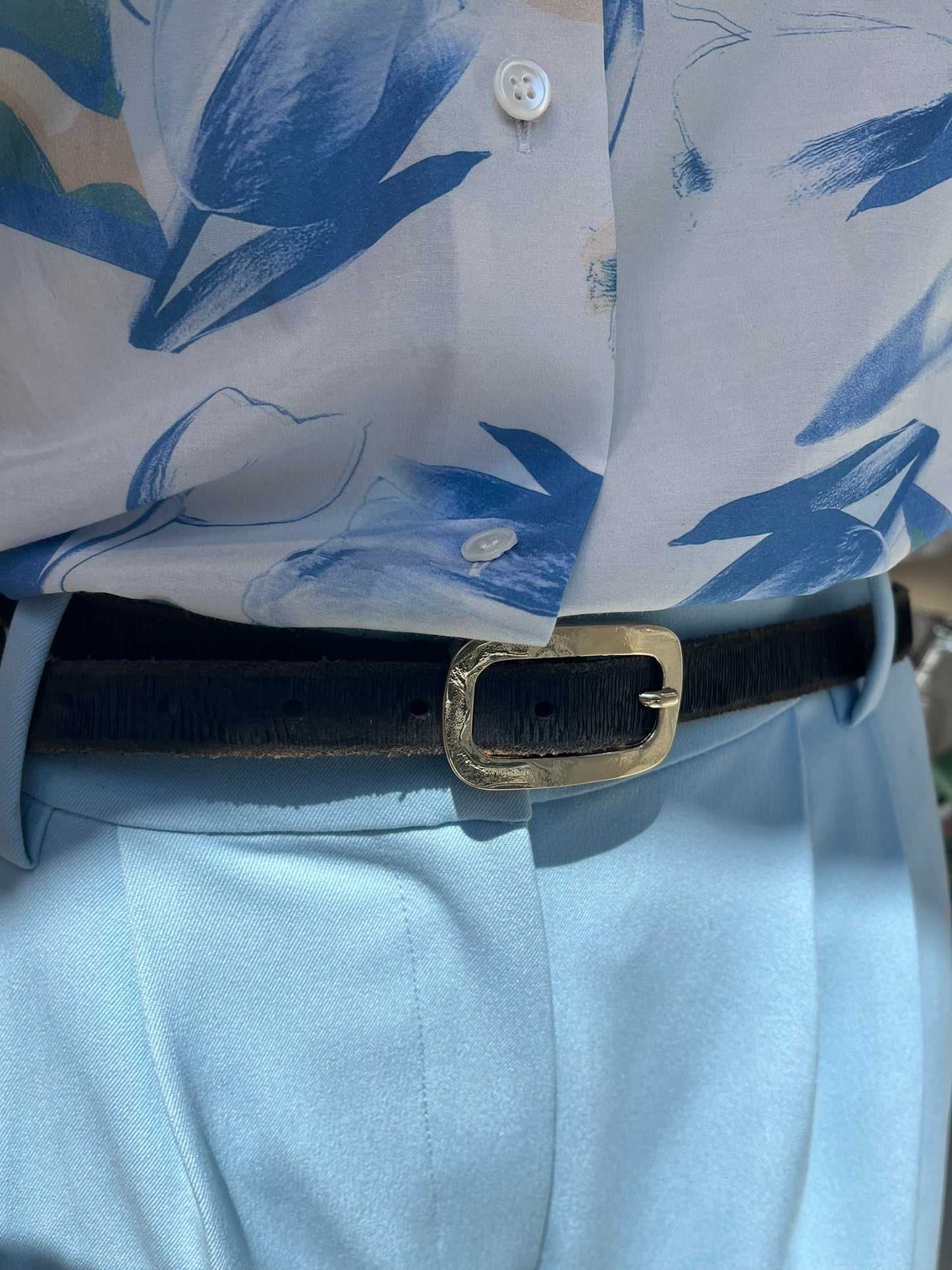 B.BELT - LAZER CUT ''J'' BELT - GRAY TAUPE