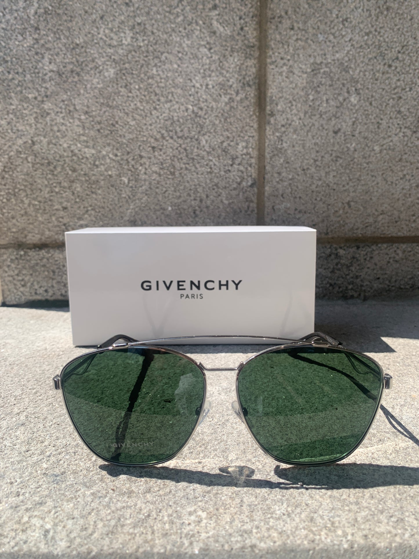 Givenchy | Lunettes de soleil aviateur 7049/S - Monture argent/ Verres vert