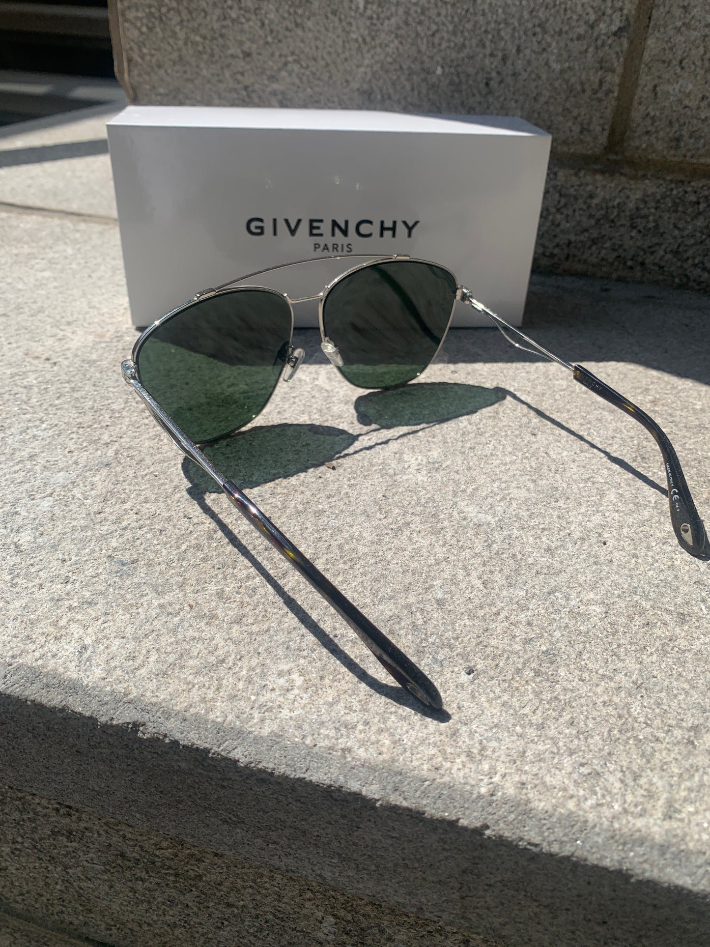 Givenchy | Lunettes de soleil aviateur 7049/S - Monture argent/ Verres vert