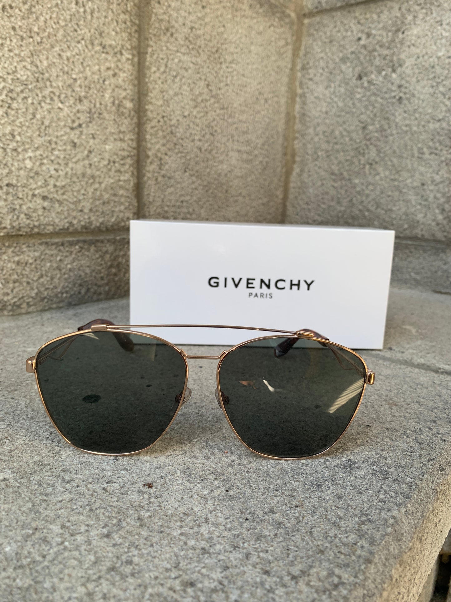 Givenchy | Lunettes de soleil aviateur 7049/S - Monture dorée/ Verres vert
