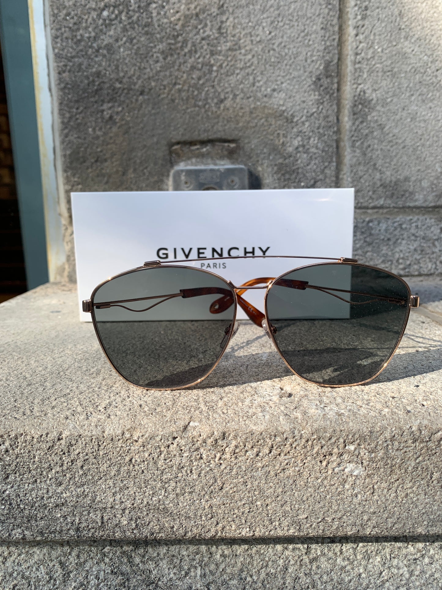 Givenchy | Lunettes de soleil aviateur 7049/S - Monture dorée/ Verres vert