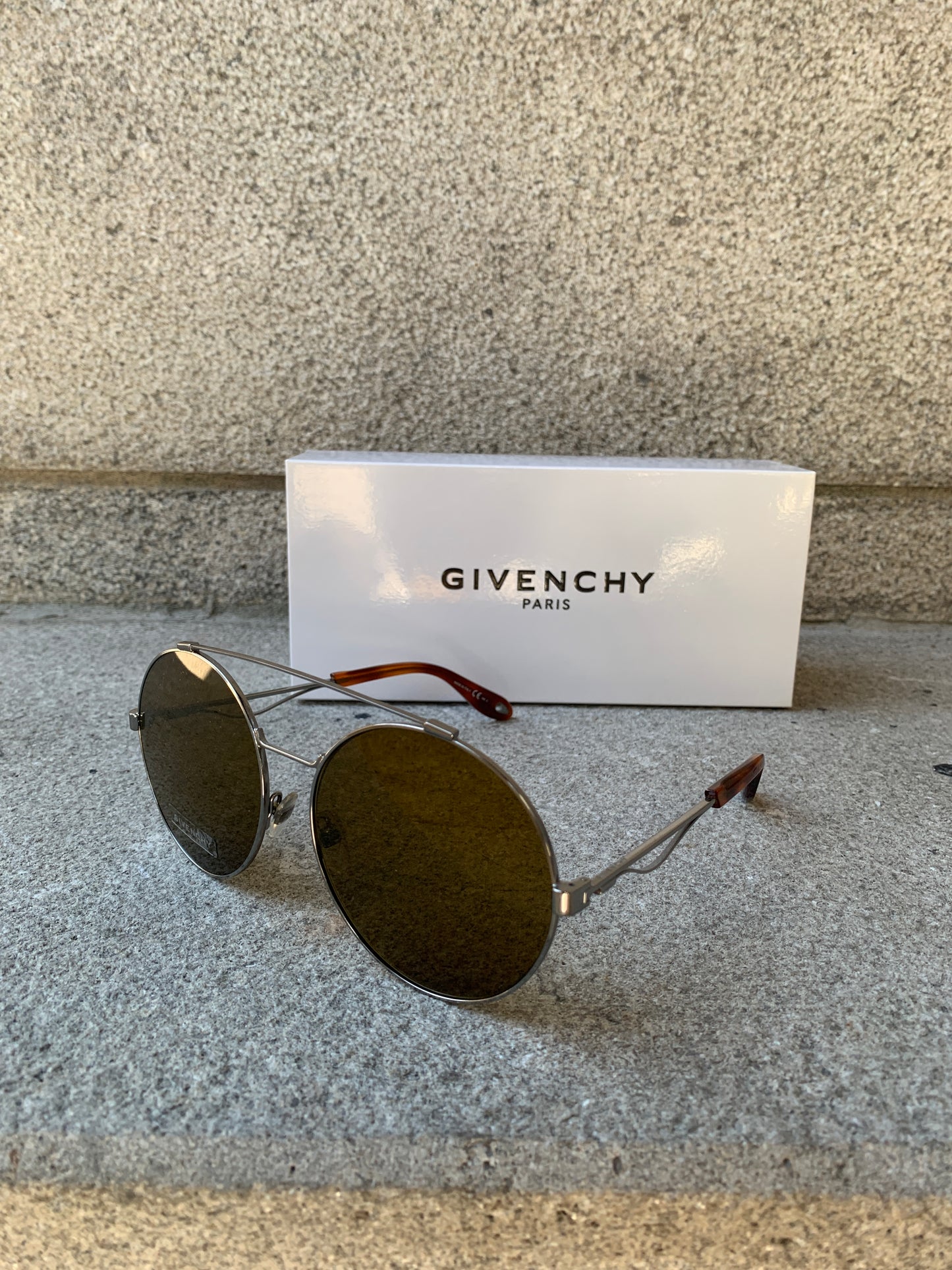Givenchy | Lunettes de soleil aviateur 7048/S - Monture argent/ Verres bruns