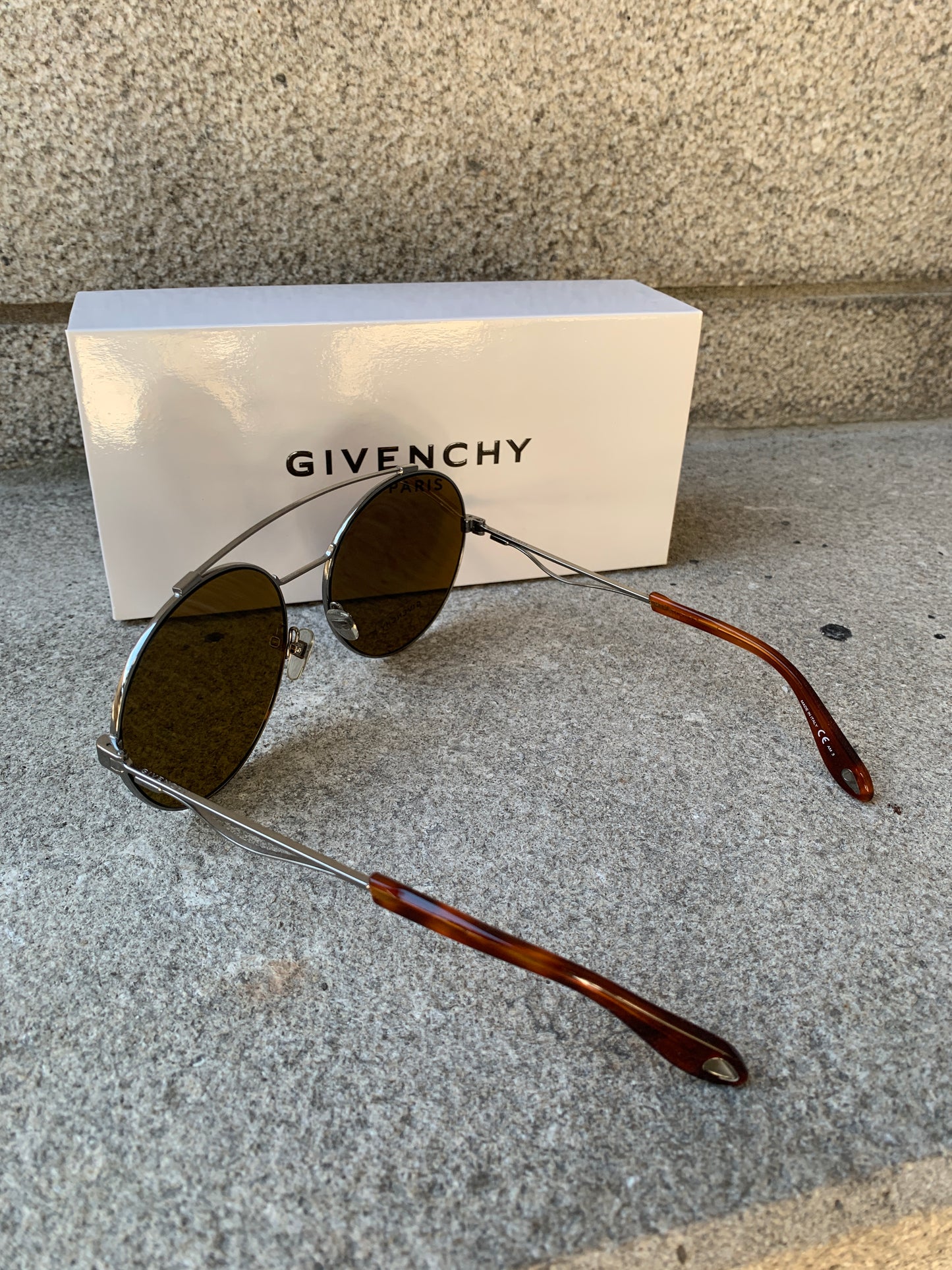 Givenchy | Lunettes de soleil aviateur 7048/S - Monture argent/ Verres bruns