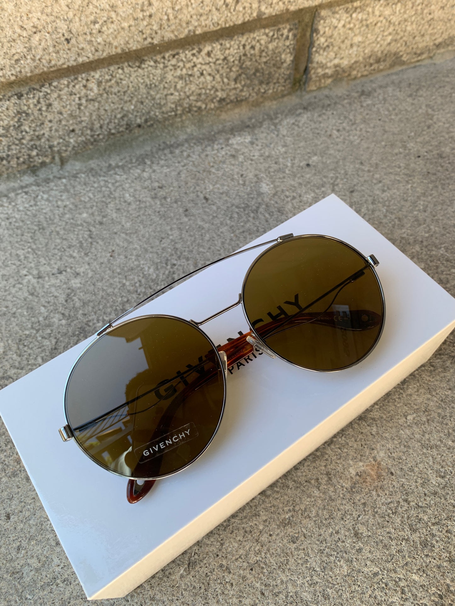 Givenchy | Lunettes de soleil aviateur 7048/S - Monture argent/ Verres bruns