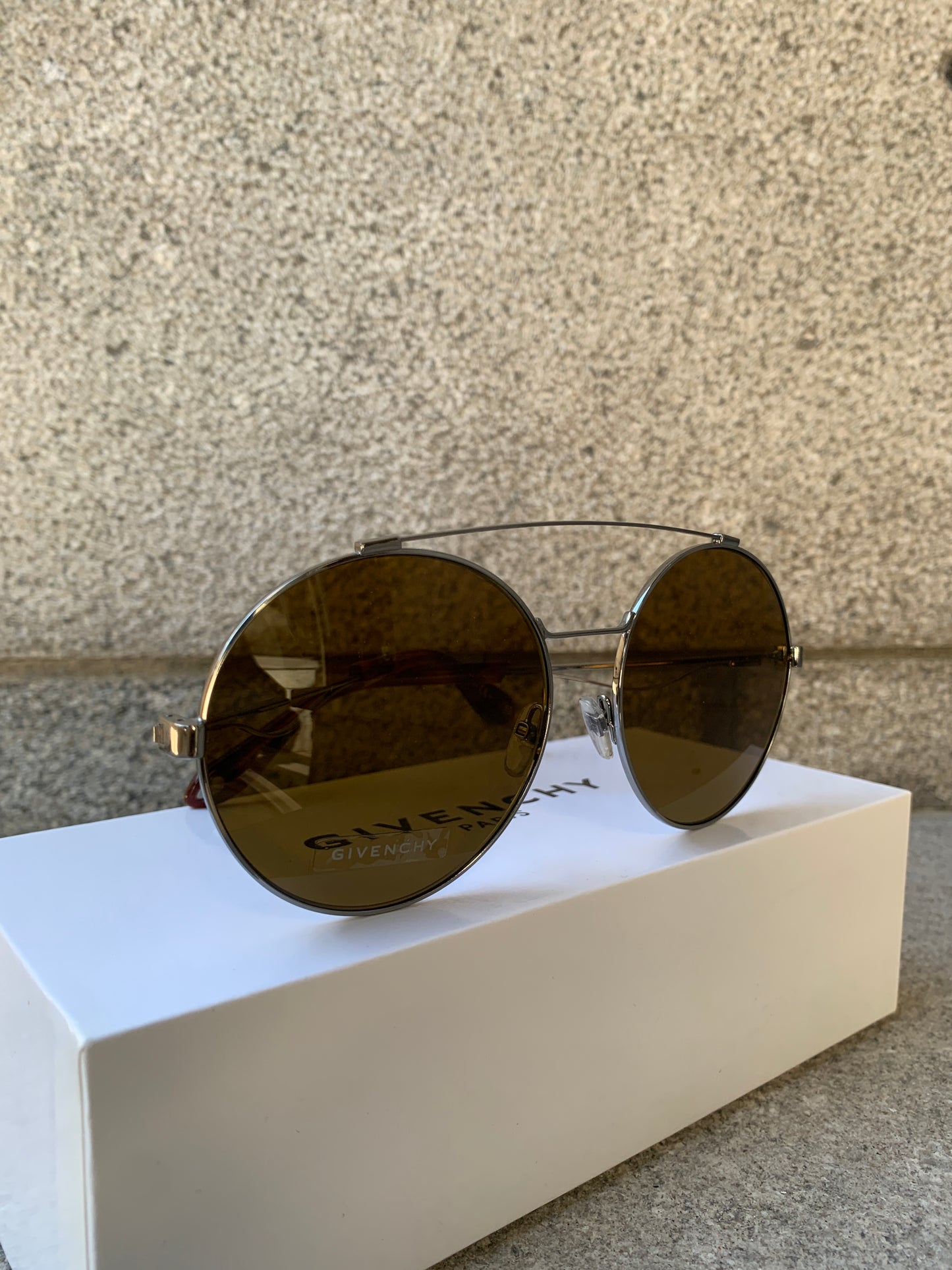 Givenchy | Lunettes de soleil aviateur 7048/S - Monture argent/ Verres bruns