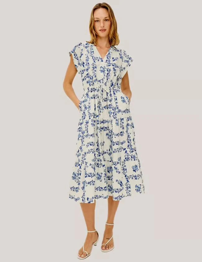 Rails | La robe "Roza"- Bleu et blanche