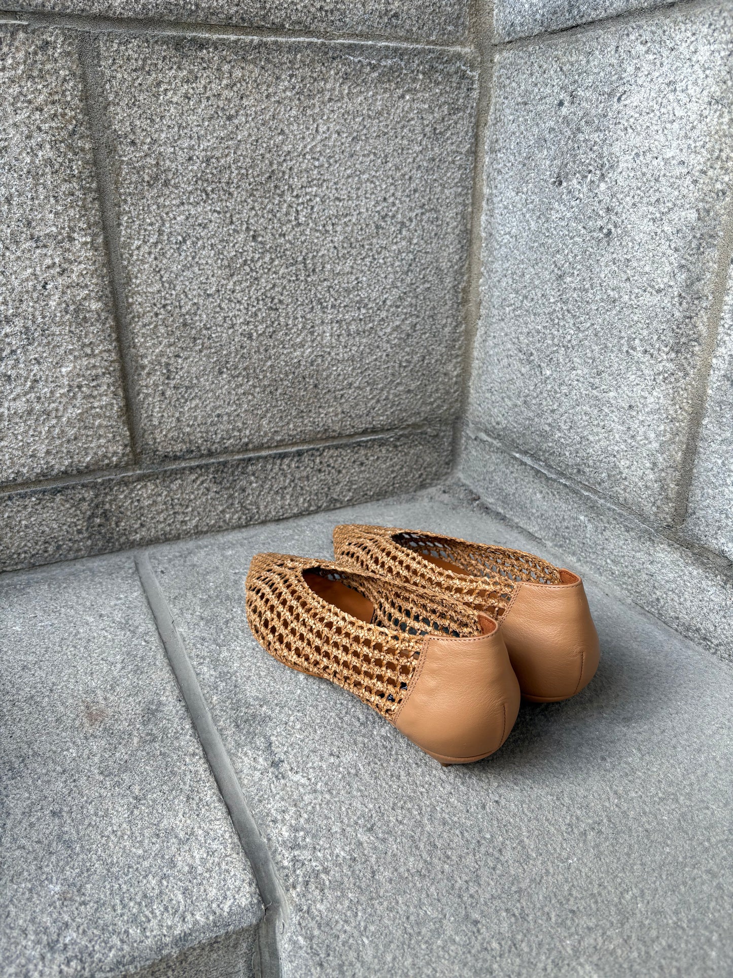 Angel Alarcon | Ballerines en paille "TRENZADO" - Bronze