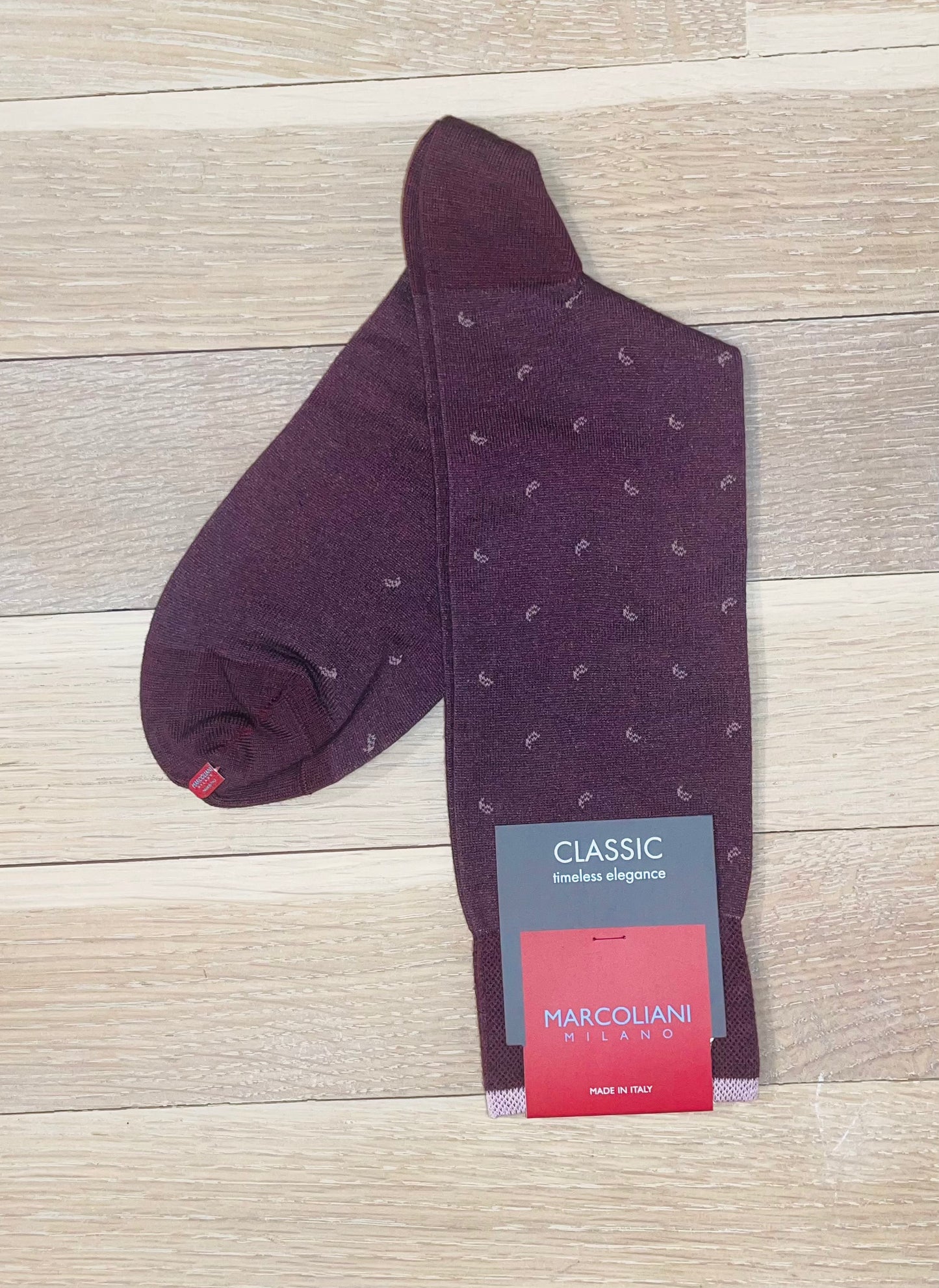 Marcoliani - Chaussettes Mini Paisley en coton Pima -  Bordeaux