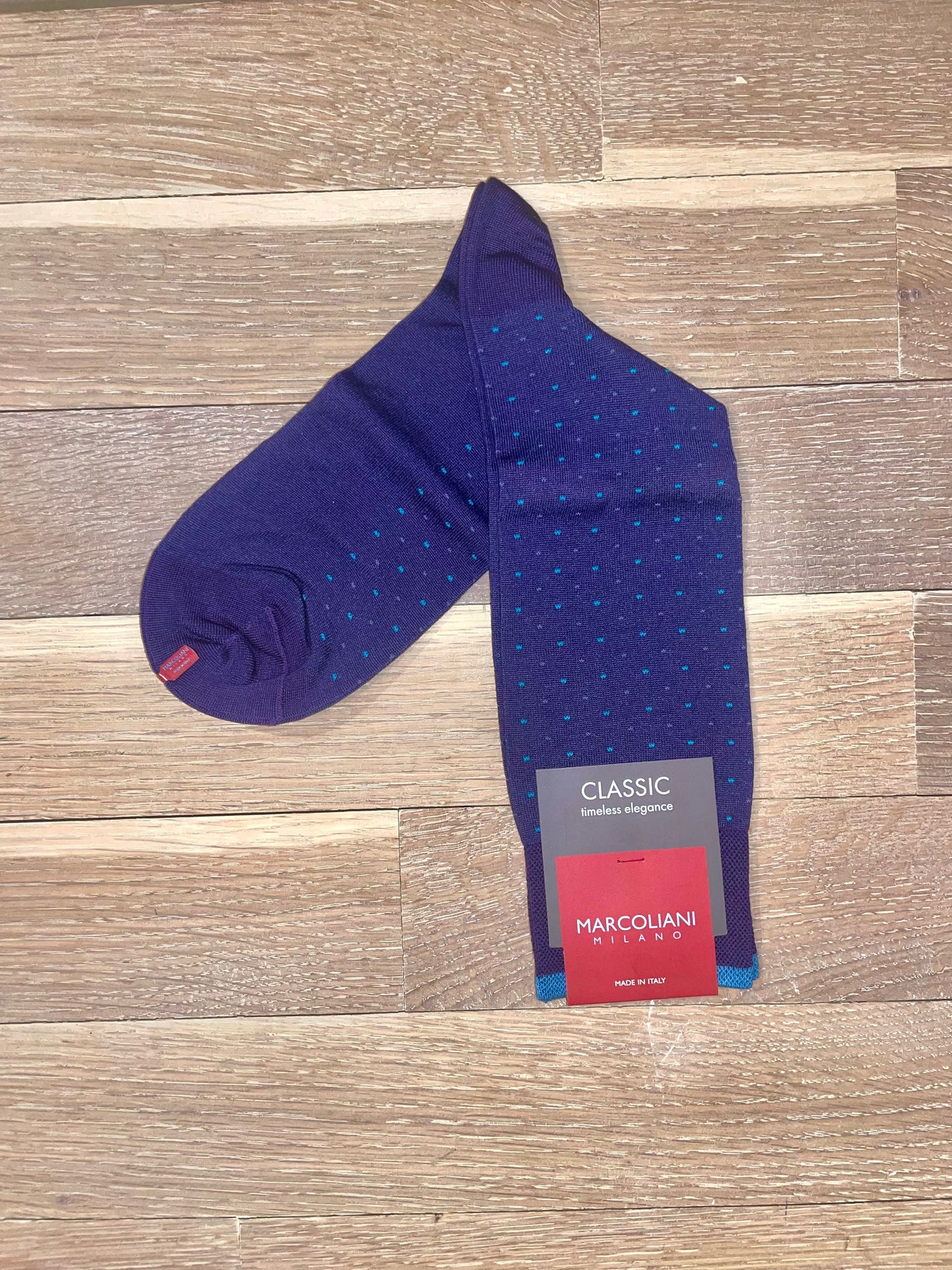 Marcoliani - Chaussettes en coton pima à motif pointillé - Violet foncé