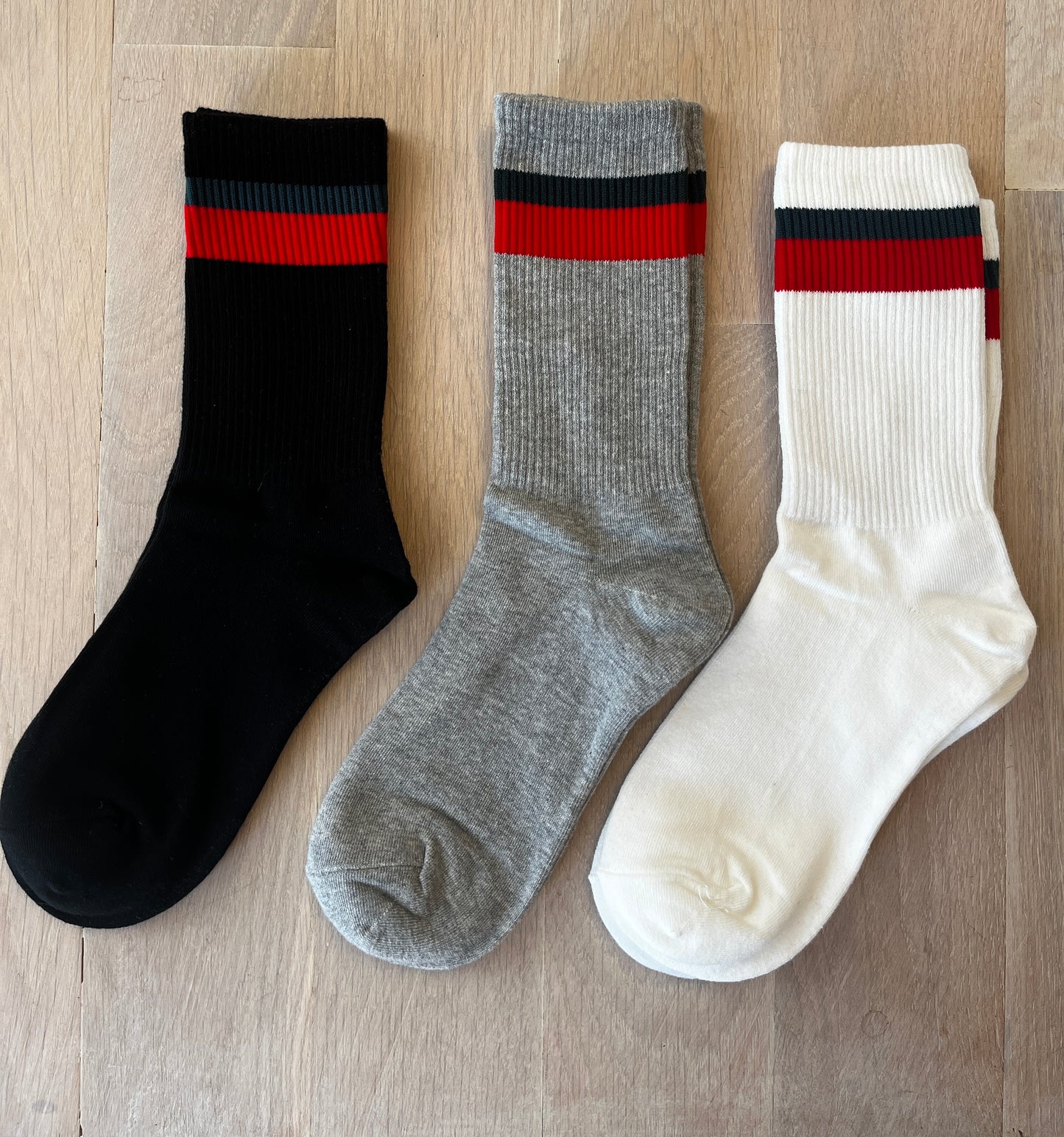 Limlim | Chaussettes bandes rouge et verte