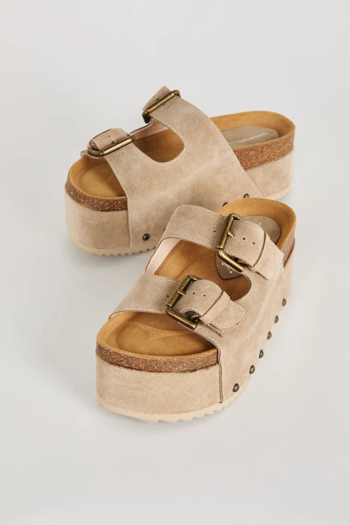 "INTENTIONALLY | Sandale à platforme "COOPER-2" - Taupe