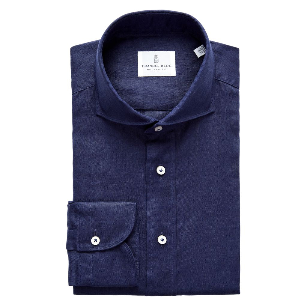 Emanuel Berg | Chemise en lin ''Havard'' - Navy