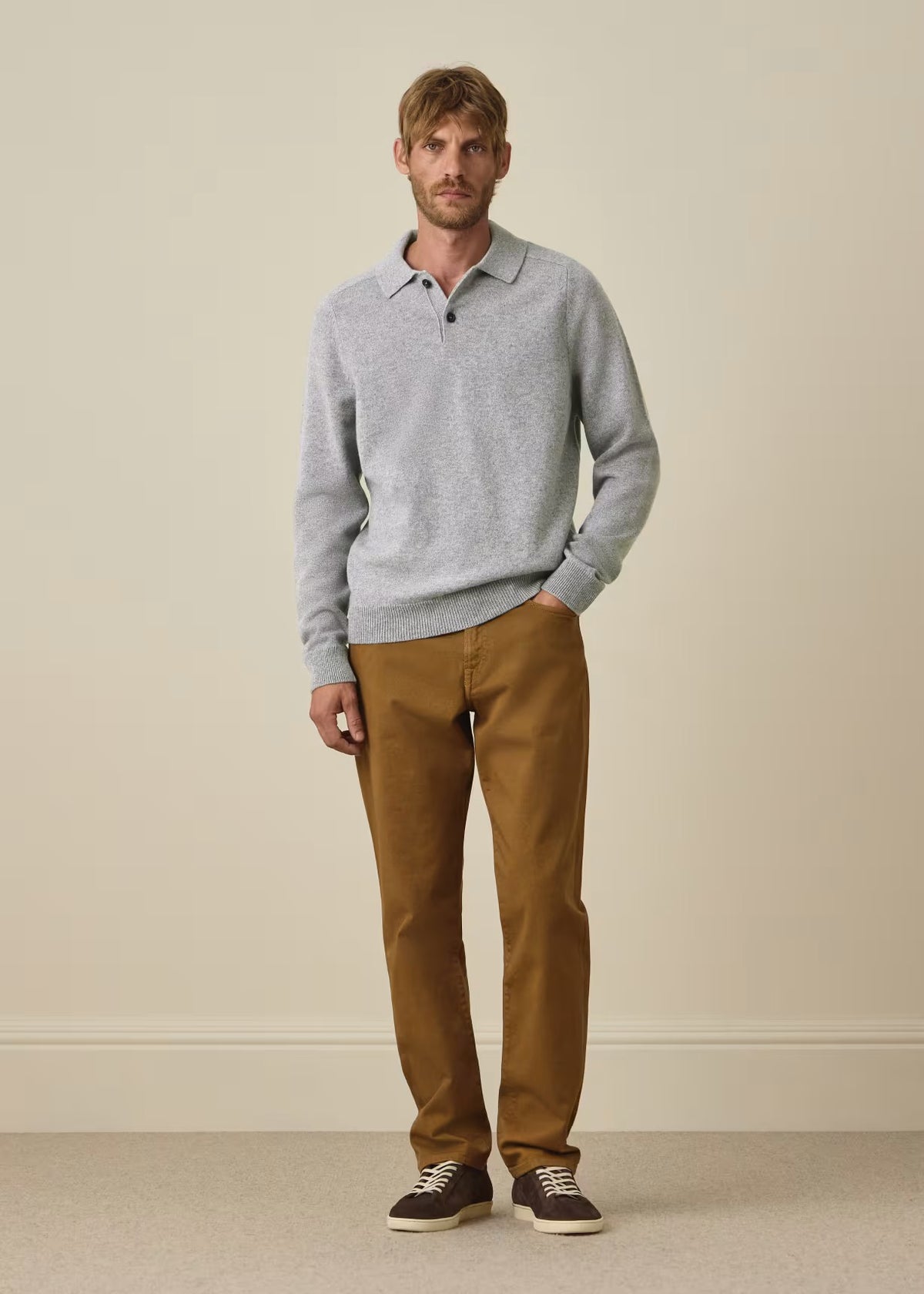 Paul Smith | Polo à manches longues en laine mérinos - Gris