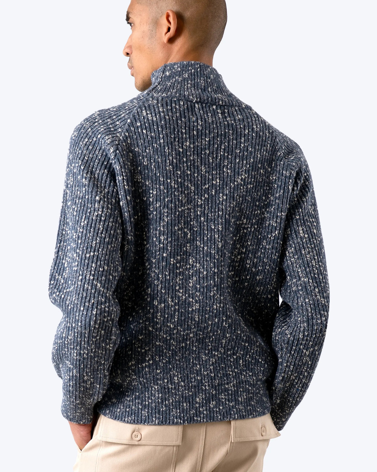 Far Afield | Pull tricoté côtelé "Bayer" - Bleu