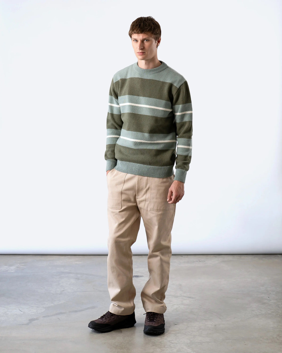 Far Afield | Pull tricoté "Combin" - Bleu Aqua/Vert