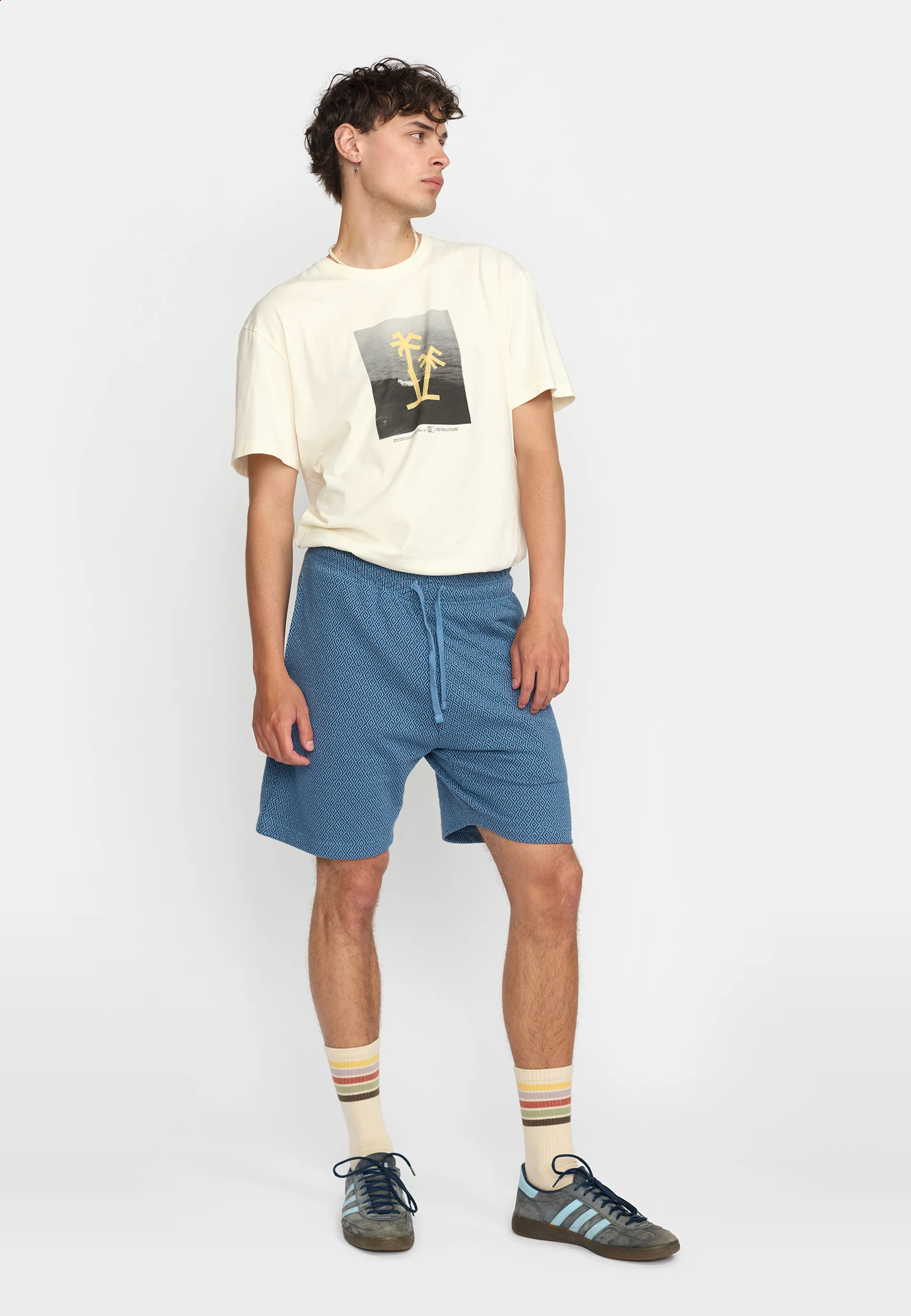 Revolution | Le short extensible Jaquard - Bleu