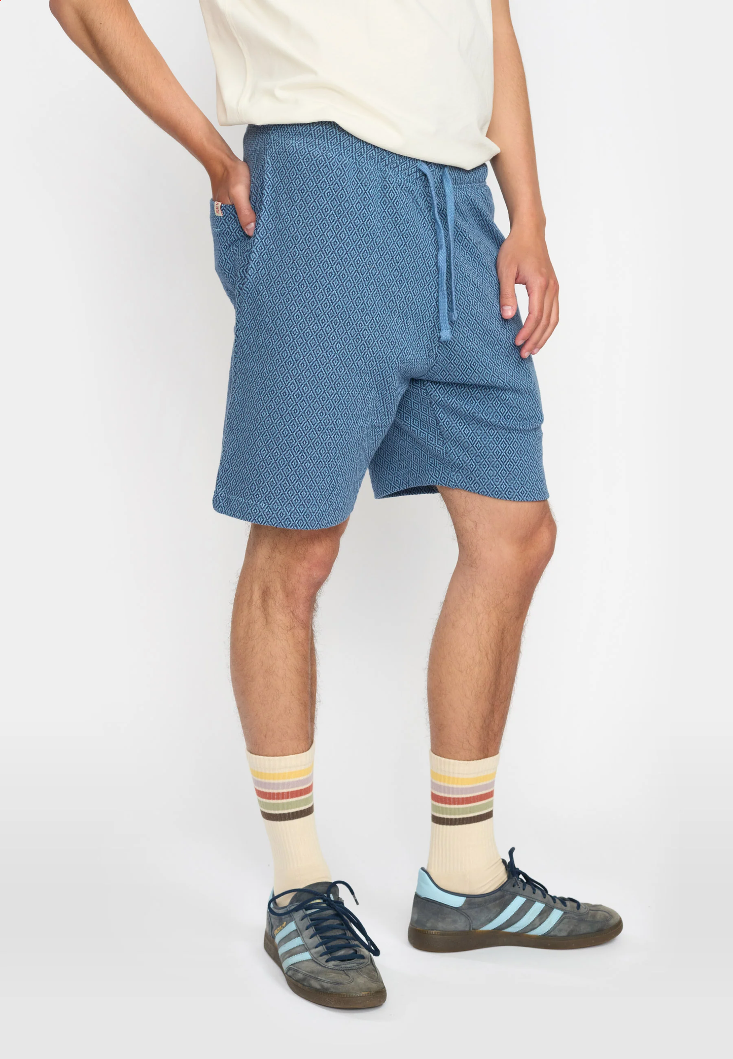 Revolution | Le short extensible Jaquard - Bleu