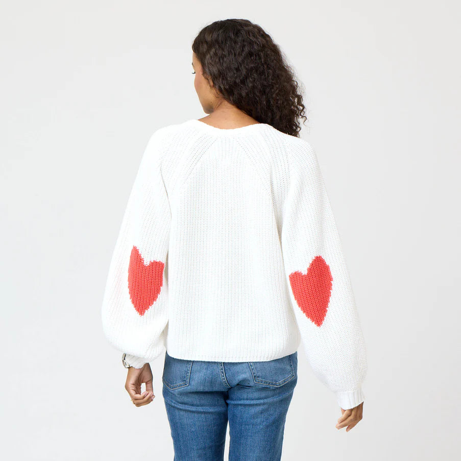 KERRI ROSENTHAL | Pull "Ricki Imperfect Heart" -  Blanc