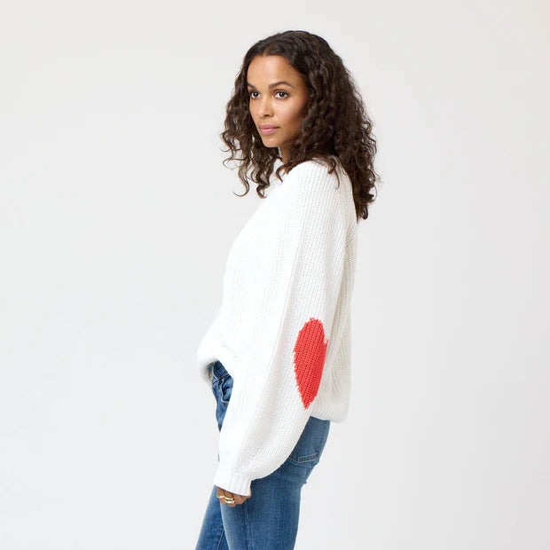KERRI ROSENTHAL | Pull "Ricki Imperfect Heart" -  Blanc