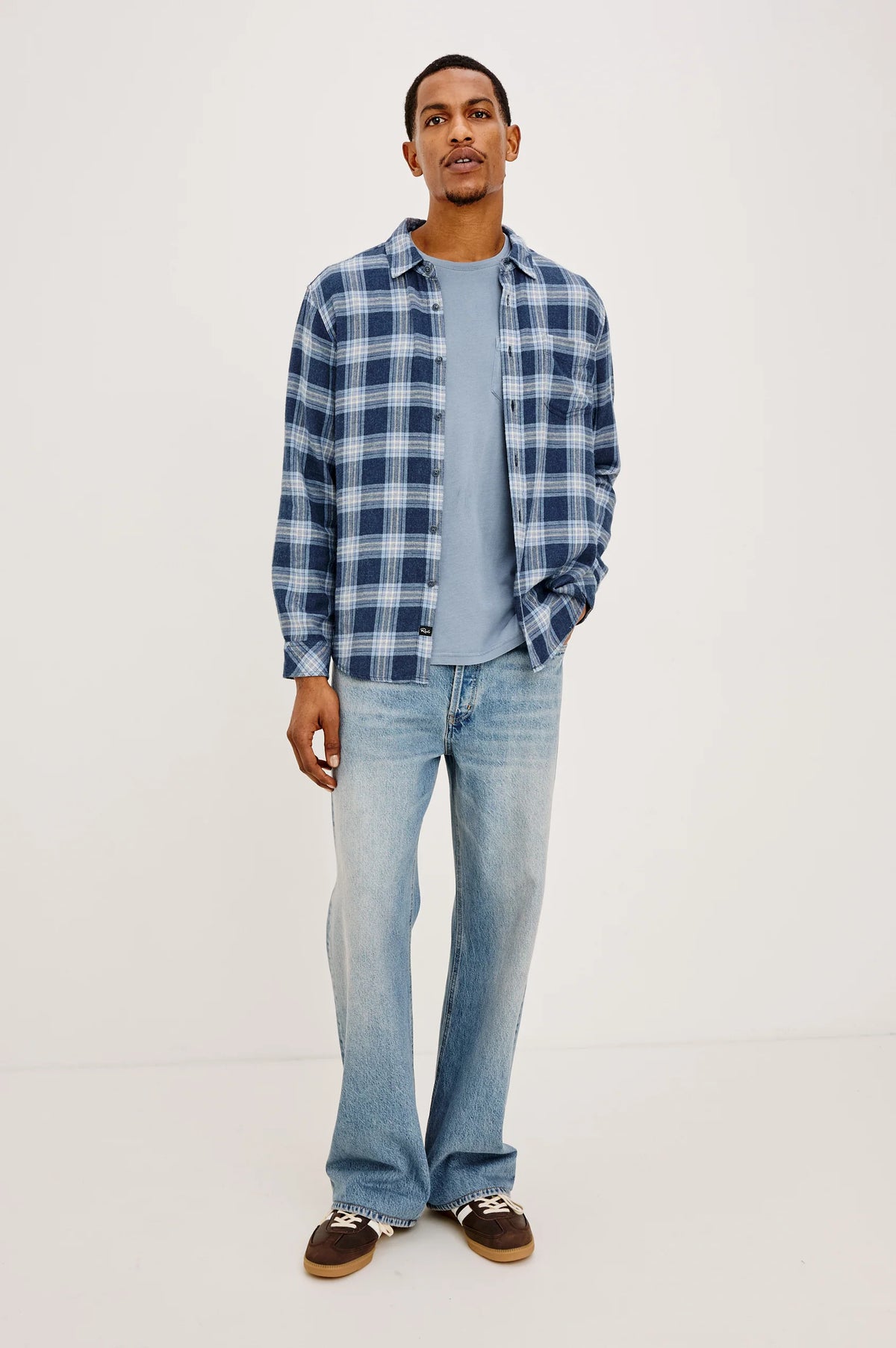 Rails | Chemise à manches longues "Lennox" - Bleu chevron marin