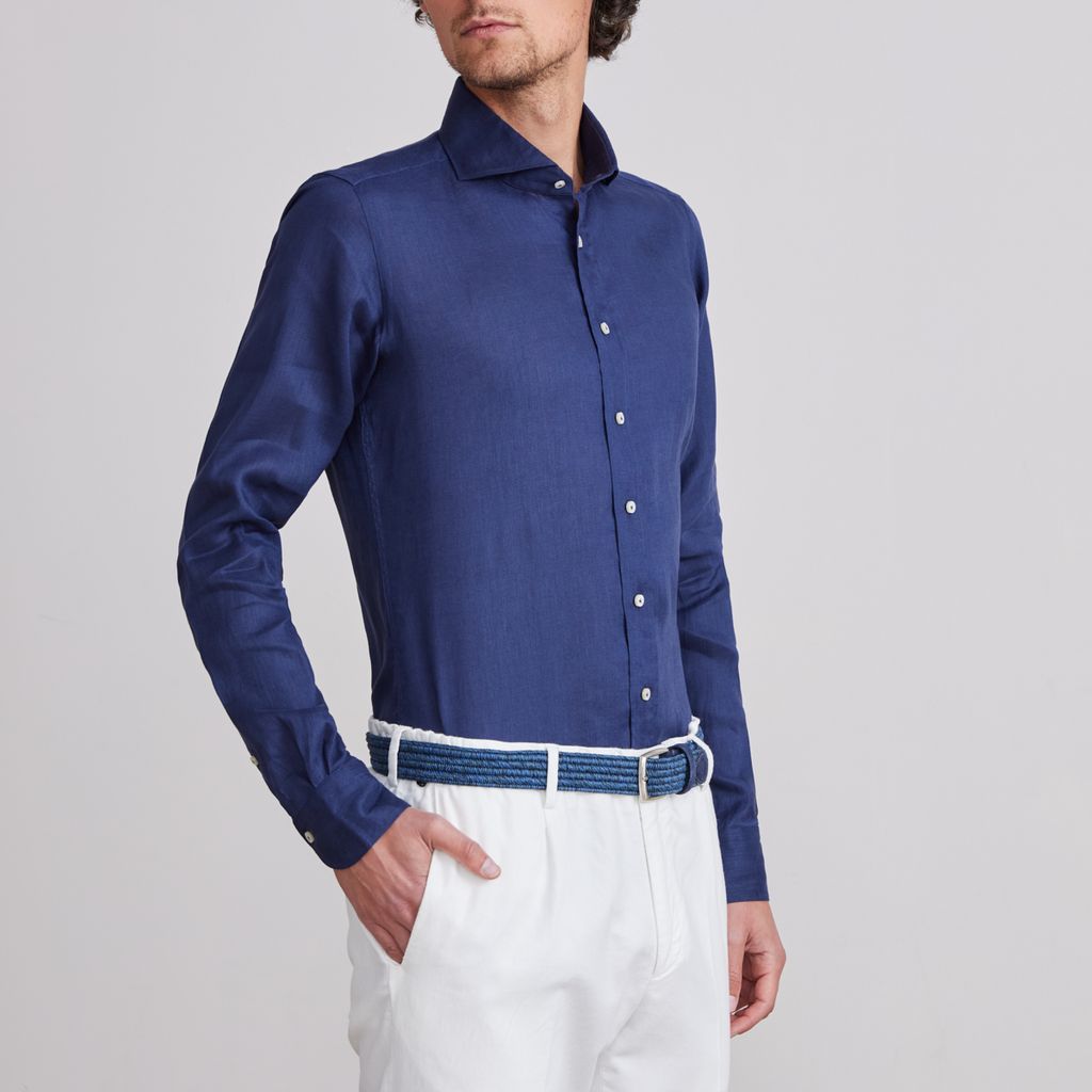 Emanuel Berg | Chemise en lin ''Havard'' - Navy