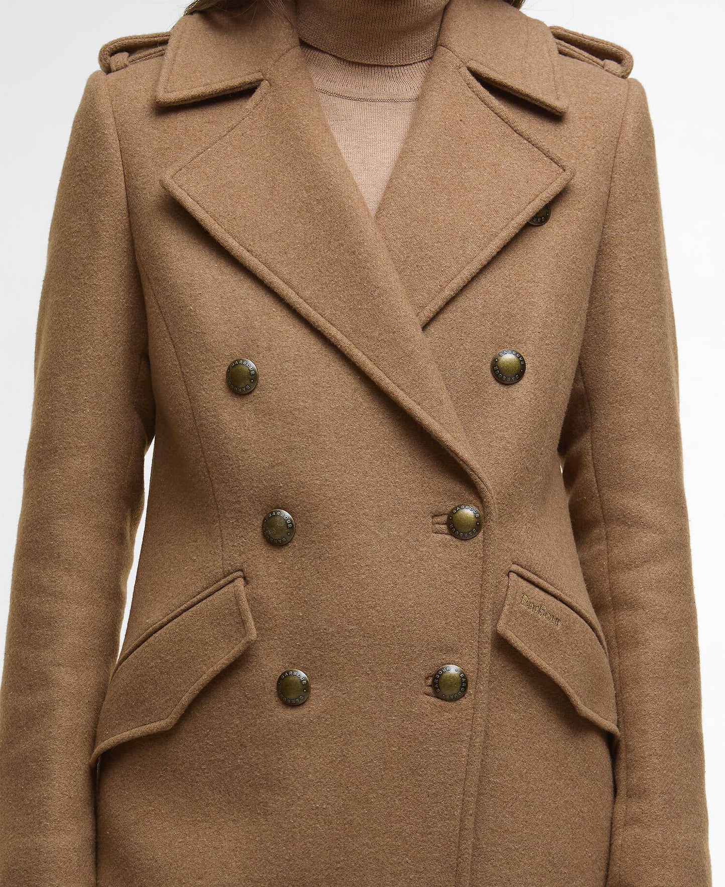 Barbour | Le manteau en laine à double boutonnage ''Cottesmore'' - Beige