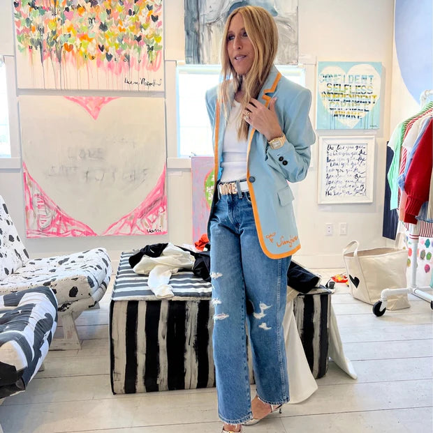 KERRI ROSENTHAL | Blazer "WORKDAY LE SUNSHINE" - Bleu/Orange