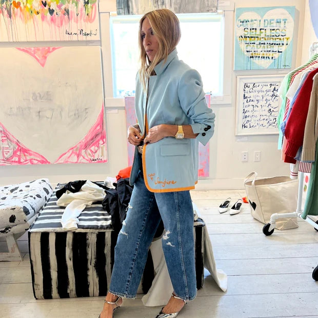 KERRI ROSENTHAL | Blazer "WORKDAY LE SUNSHINE" - Bleu/Orange