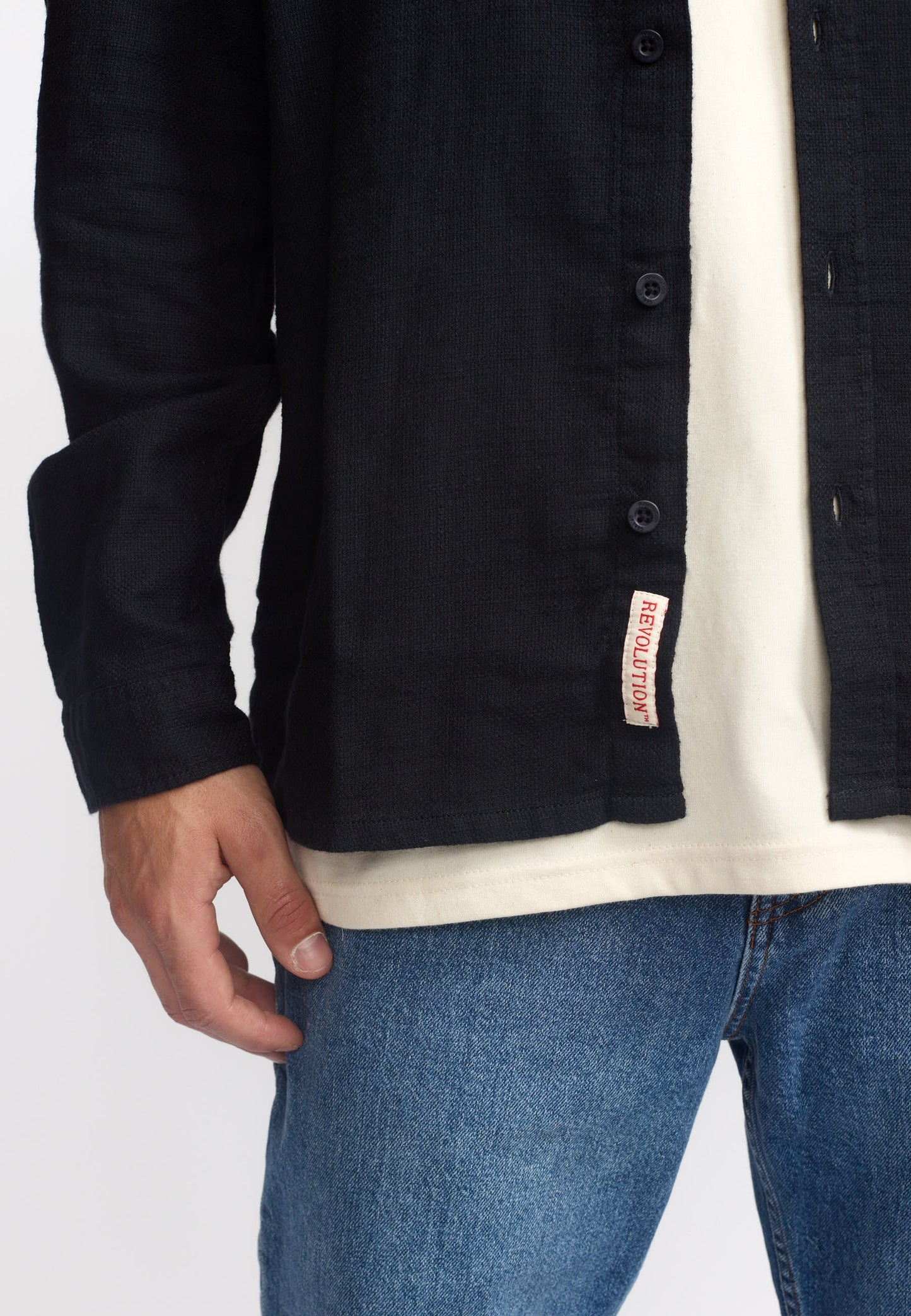 Revolution | Chemise texturée à coupe ample - Noir