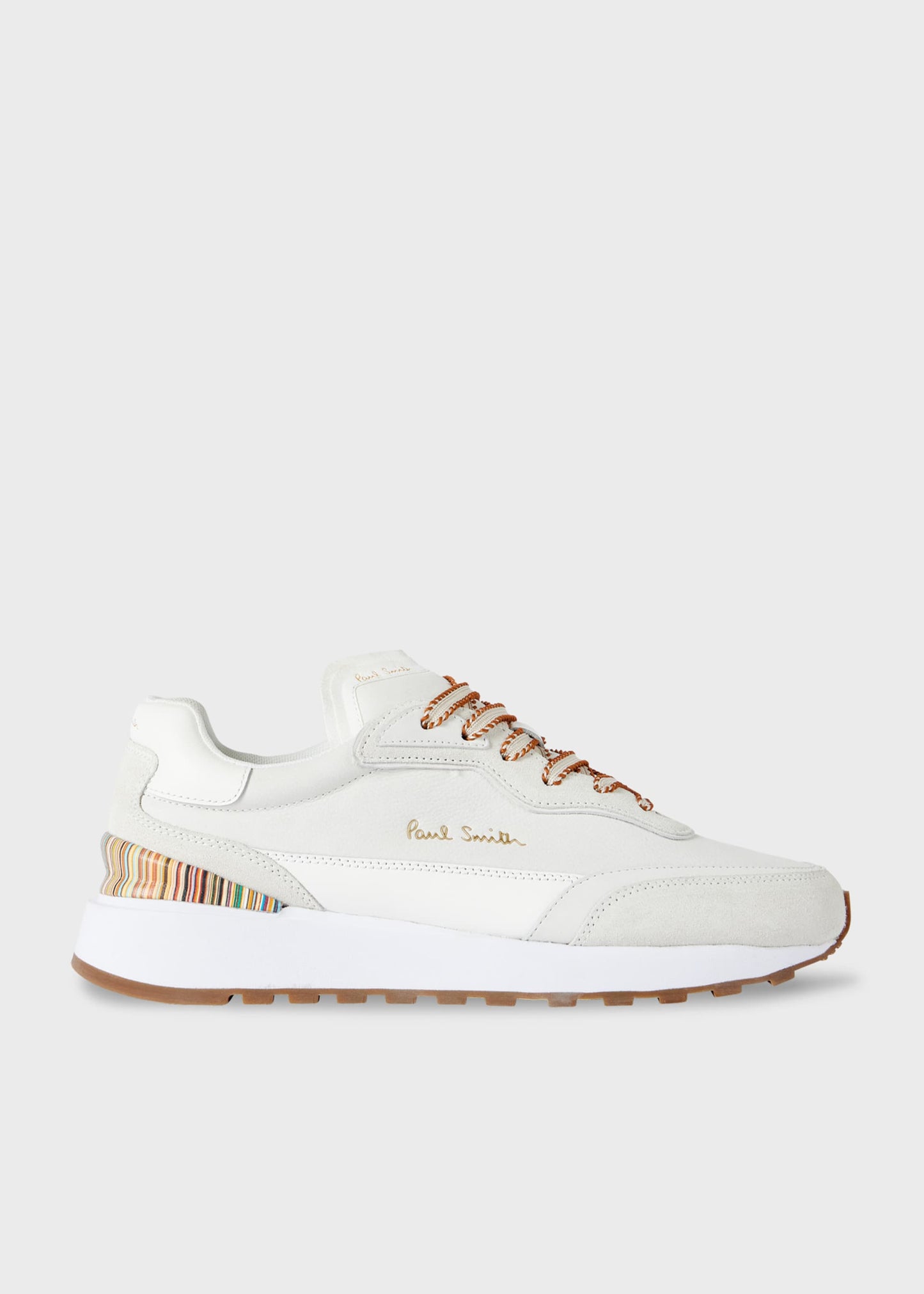 Paul Smith | Baskets ''Aston'' en cuir grainé et daim - Blanc