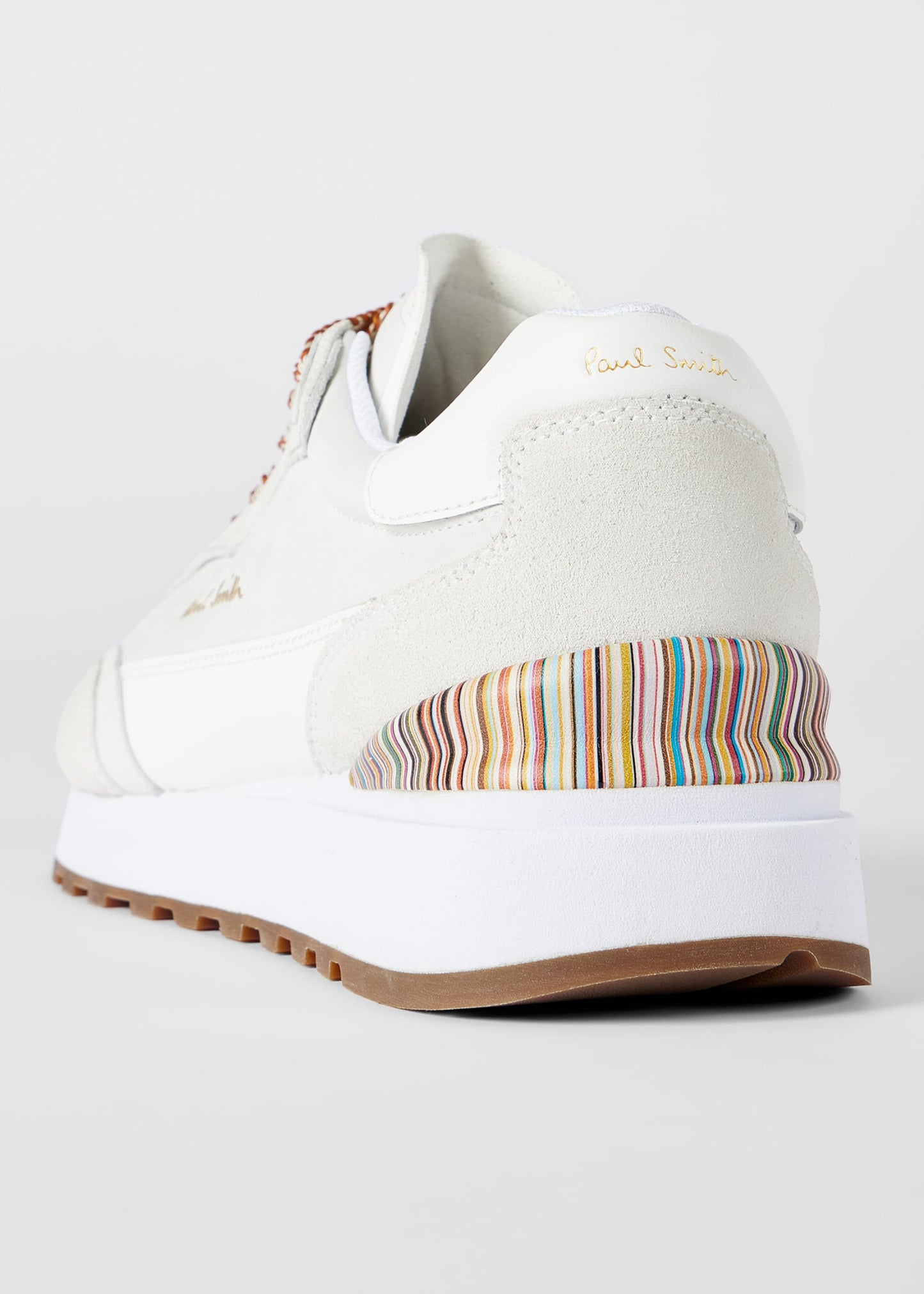 Paul Smith | Baskets ''Aston'' en cuir grainé et daim - Blanc