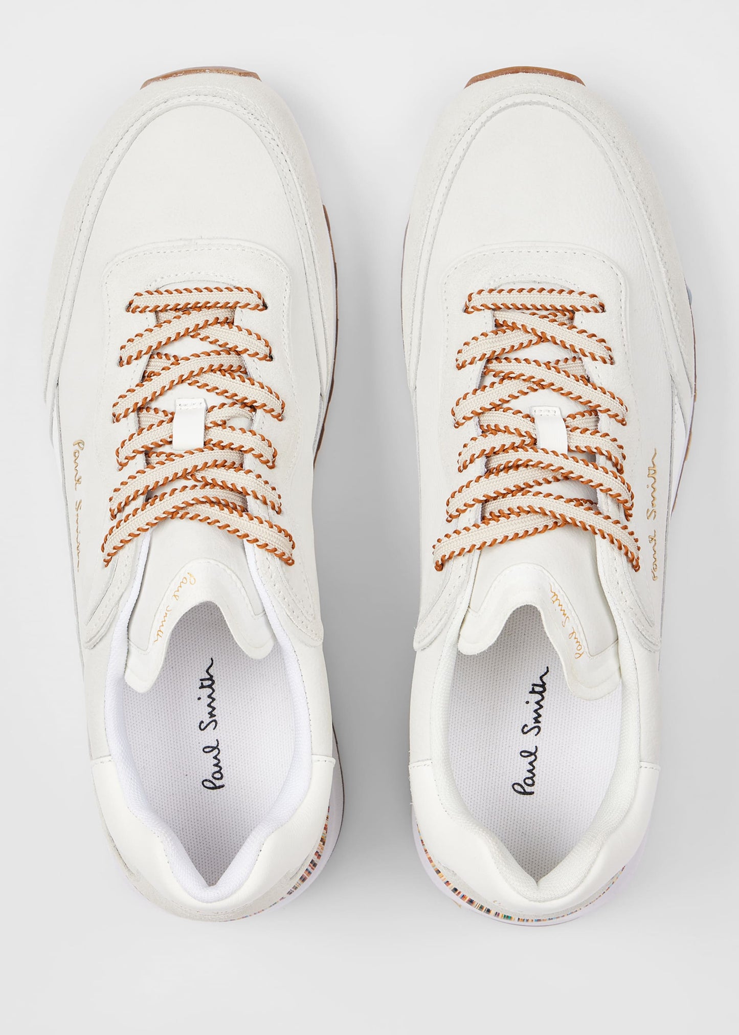 Paul Smith | Baskets ''Aston'' en cuir grainé et daim - Blanc