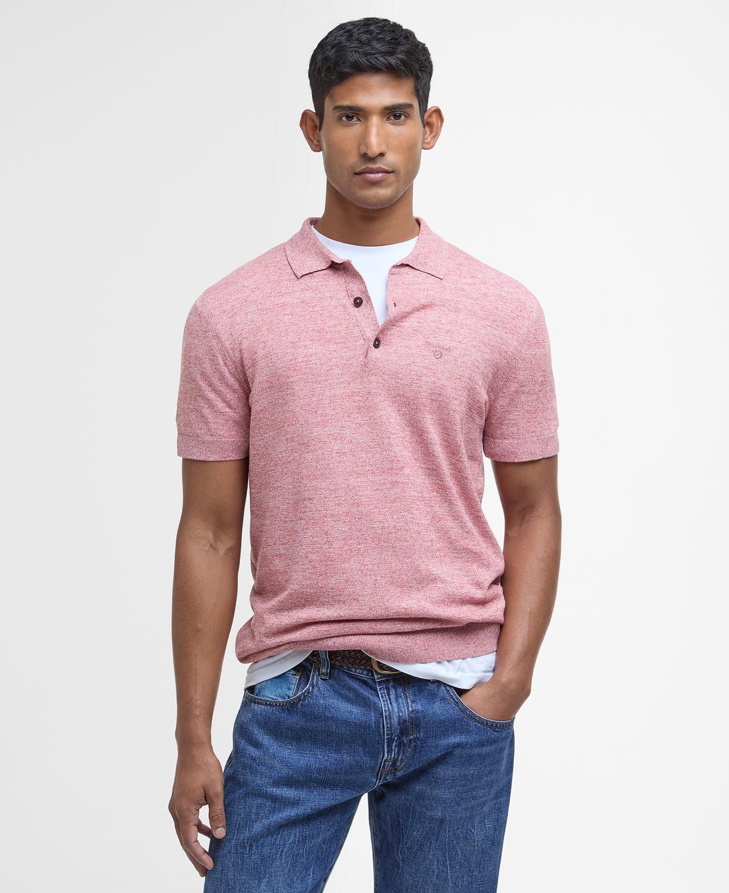 Barbour | Polo en maille ''Buston'' - Couleur rouge épice
