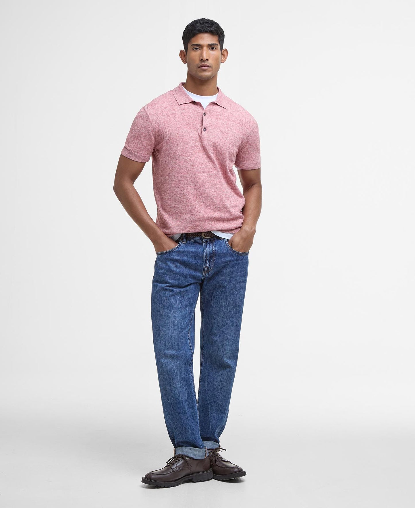 Barbour | Polo en maille ''Buston'' - Couleur rouge épice