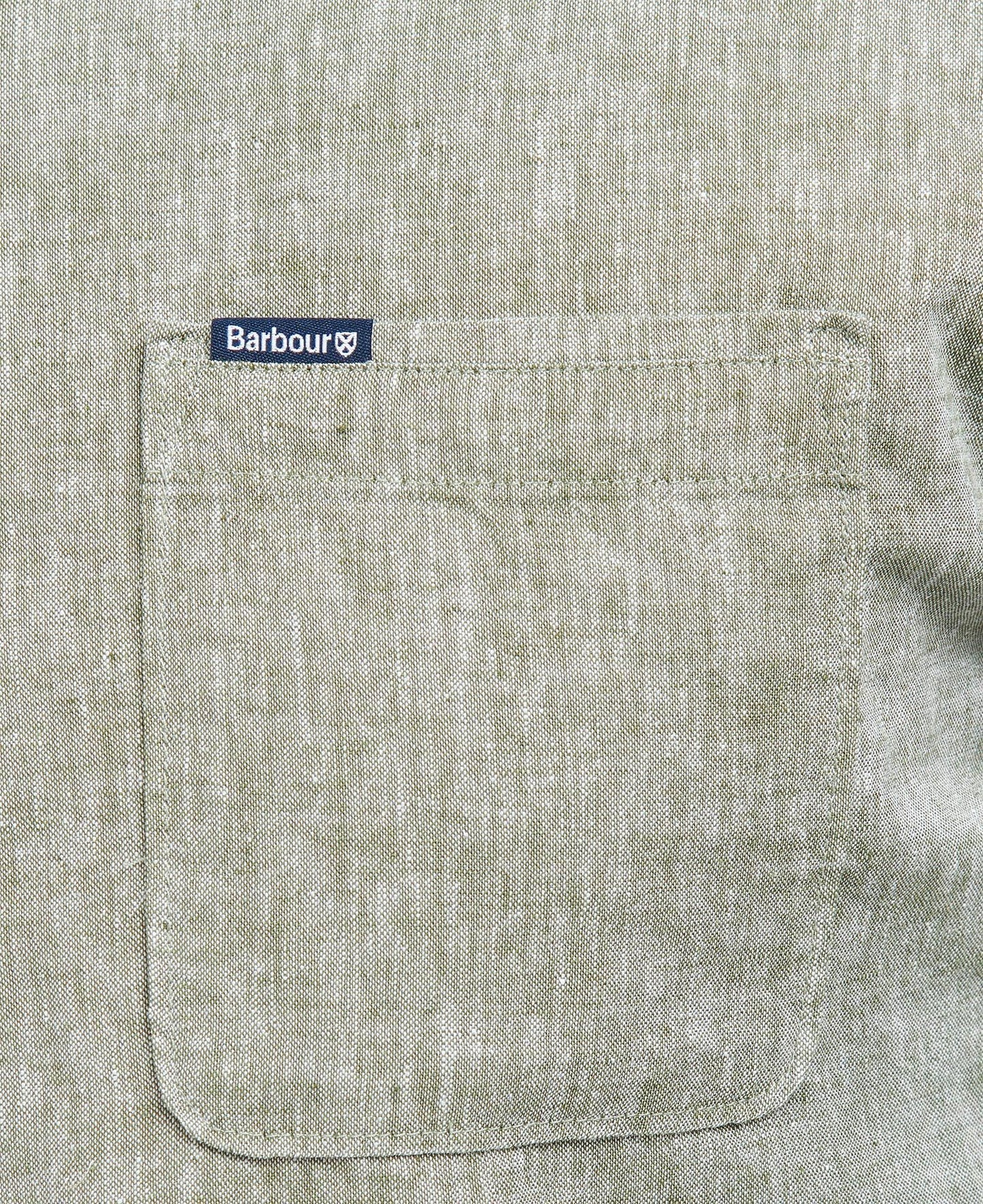 Barbour | Chemise ajustée ''Nelson'' en coton et lin - Olive clair